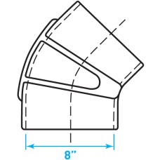 Air Intake 45º Rubber Elbow - 8"